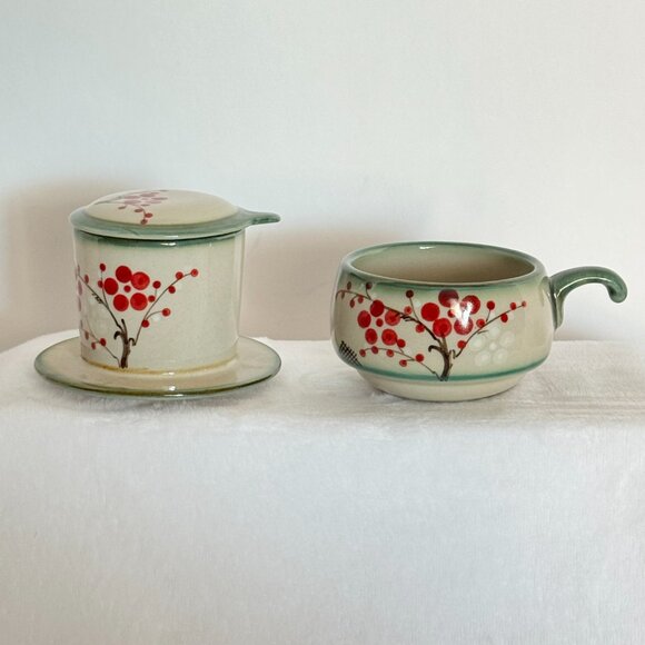 Vietnamese Coffee Phin Ceramic Coffee Filter Reactive Glaze Barware - Picture 2 of 13